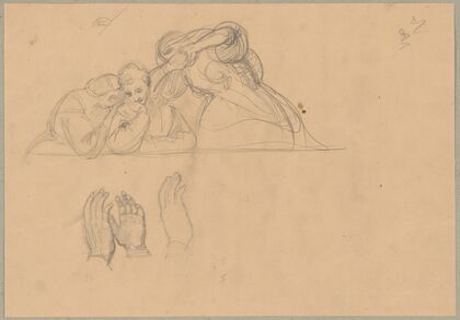 Sketch of the group of witnesses to the death of St. Matthias to the painting ‘Martyrdom of St. Matthias’