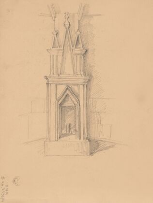 Sketch of the ruins of the castle in Smoleń