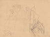 Sketch of three monks sitting side by side