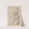 Sketch to the painting &#039;King David playing the harp&#039; by Józef Simmler