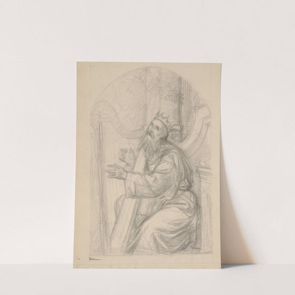 Sketch to the painting &#039;King David playing the harp&#039; by Józef Simmler