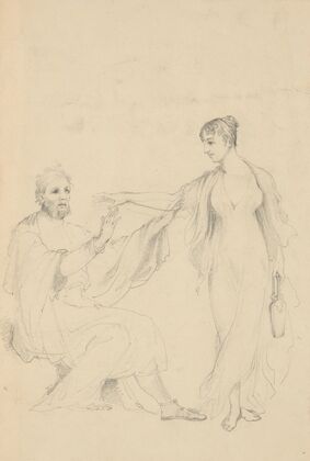 Sketch with robed figures