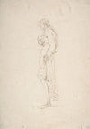 Sketched Caricature of a Standing Man Facing Left