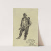 Sketched Pvt. Merle &#8216;Judge&#8217; Hardy tired &#038; hot coming in from a patrol at the front (1942-1943) by Howard Brodie