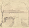 Sketched View from East Cowes, West Cowes in the Distance