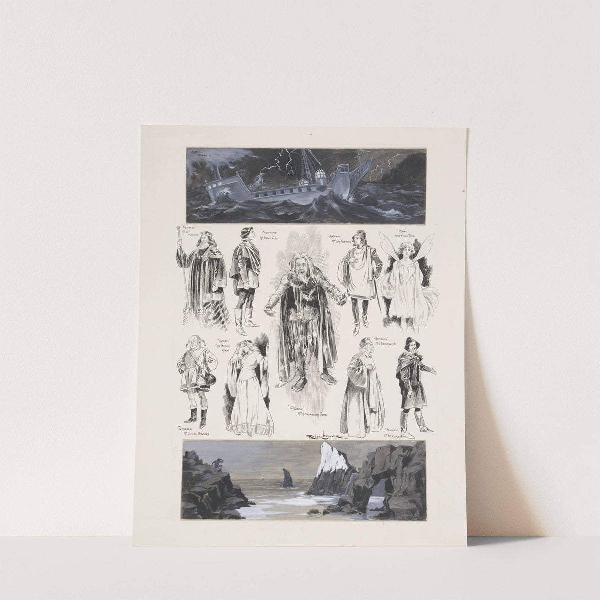 Sketches at the production of the Tempest at His Majesty’s Theatre (1904) by Ralph Cleaver