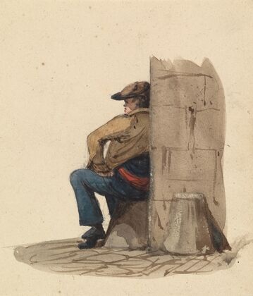 Sketches from Life in Paris; Man in Blue Trousers (ca. 1835) — size preview