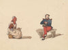 Sketches from Life in Paris; Seated Woman and Seated Man