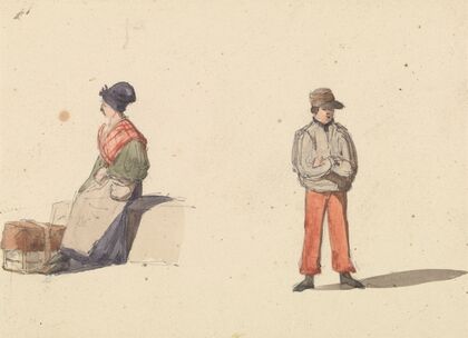 Sketches from Life in Paris; Seated Woman and Standing Man