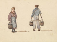 Sketches from Life in Paris; Woman and Man Carrying Buckets