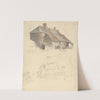 Sketches of Cottages; Two Studies on one Sheet by Robert Hills