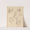 Sketches of Hands, Heads, and Legs by Hamlet Winstanley