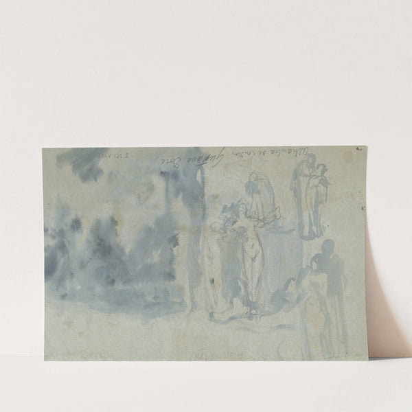 Sketches of people, including a female nude (1842 - 1883) by Gustave Doré