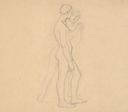 Sketches of two nude males