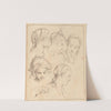 Sketches of Various Female Heads by Hamlet Winstanley