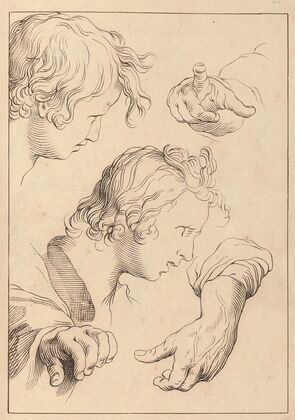 Sketches of Various Hands and Heads