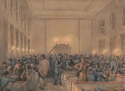 Sketches with Co B. 8th Reg. Pa. Ma. under the officers of the Old Southwark Gaurd in Chambersburg (1862)
