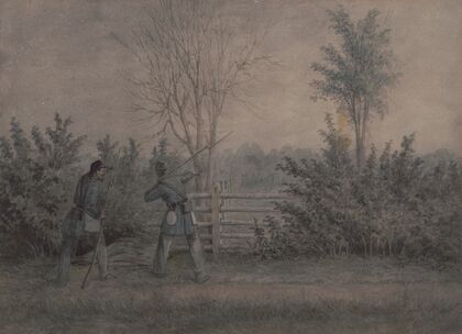 Sketches with Co. B, 8th Reg. Pa. Ma. under the officers of the old ‘Southwark Gaurd’ on ‘picket duty’ (1862)