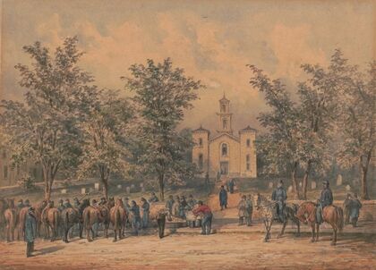 Sketches with Co. B, 8th Reg. Pa. Ma. under the officers of the Southwark Gaurd breakfasting the regulars (1862)