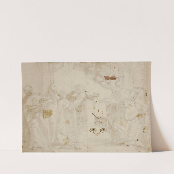 Skitse af et skægget ansigt by Antonio Aliense