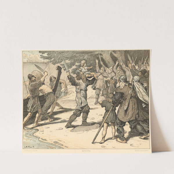 Skjold kåres til konge (Skjold is crowned king) by Louis Moe