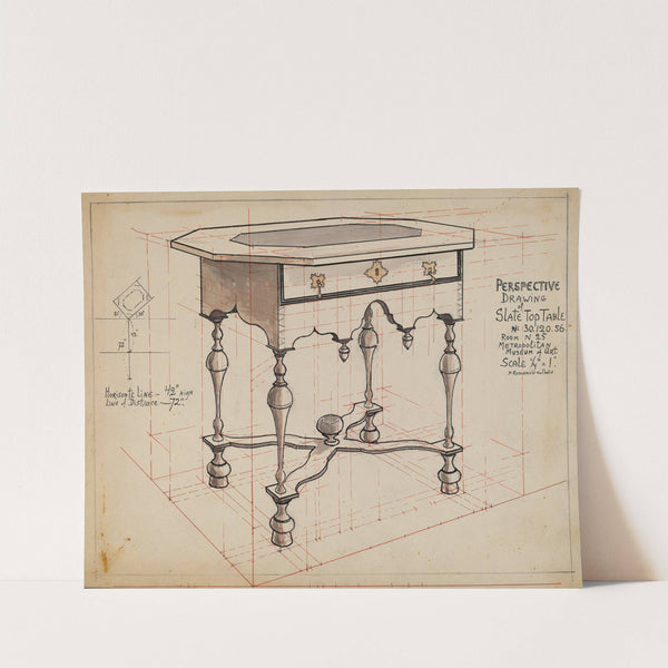 Slate-top Table by M. Rosenshield-von-Paulin