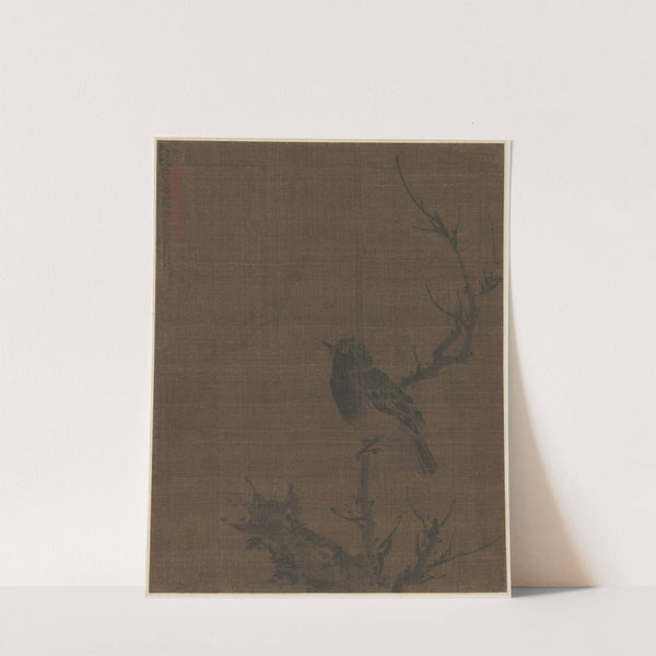 Sleeping Bird on a Prunus Branch (1400s) by Bian Wenjin