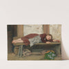 Sleeping Girl On A Wooden Bench by Albert Anker
