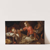 Sleeping girl with two children playing by Bernhard Keil