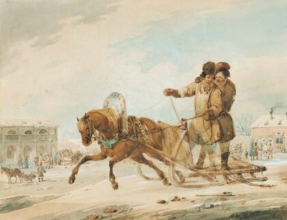 Sleigh-Ride Through A Russian Town