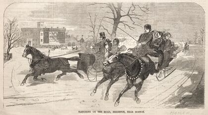 Sleighing on the Road, Brighton, near Boston (1859)