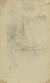 Small sailboat and rowboats