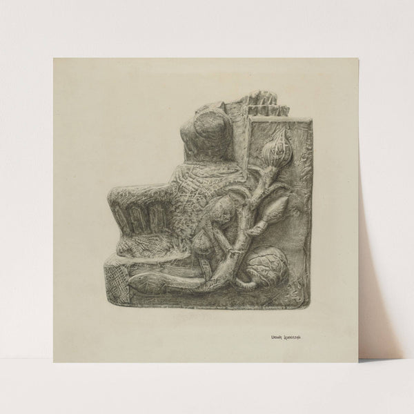 Small Stone Fountain (c. 1942) by Ursula Lauderdale