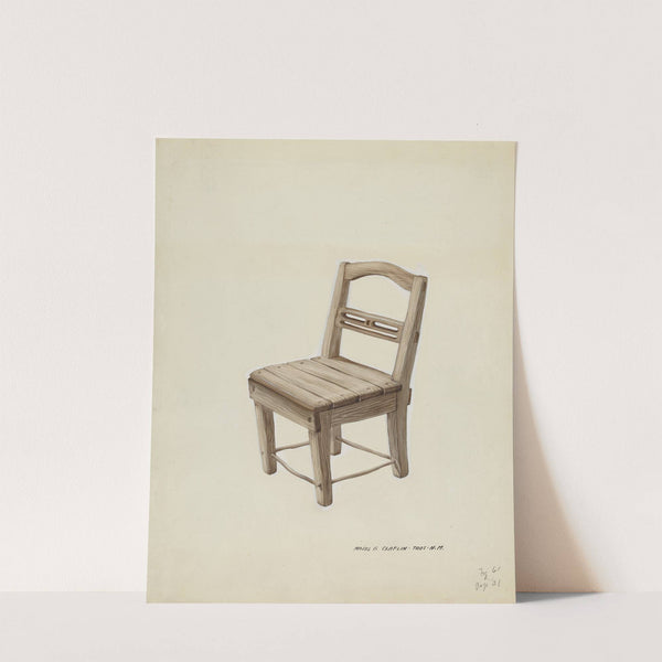 Small Wooden Chair by Majel G. Claflin