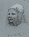 Smiling Self-portrait, from the Side