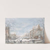 Snow Falling on a Dutch Town by Abraham Rademaker