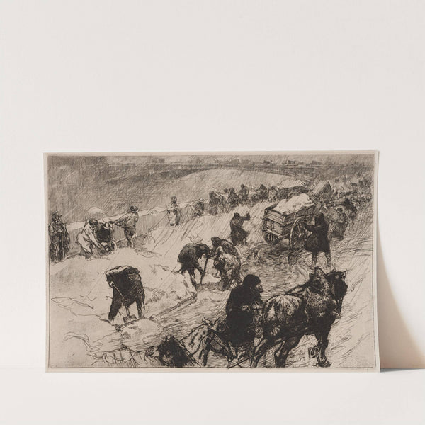 Snowball Fight; Quai aux Fleurs (1890) by Auguste Louis Lepère