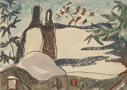 Snowy Rooftops and Trees (circa 1935)