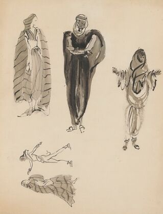 Sodome et Gomorrhe – maquette de costume – planche de six costumes (1943) — size preview