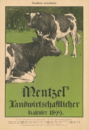 Soeben erschien; Mentzel’s Landwirtschaftlicher Kalender 1899 (1898)