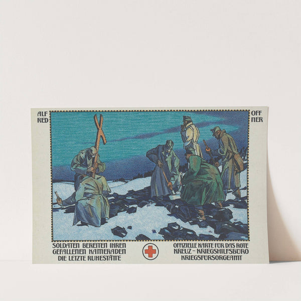 Soldaten bereiten ihren gefallenen Kameraden die letzte Ruhestätte (1915) by Alfred Offner