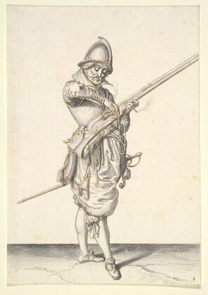 Soldier Preparing to Fire a Caliver (ca. 1606–7)