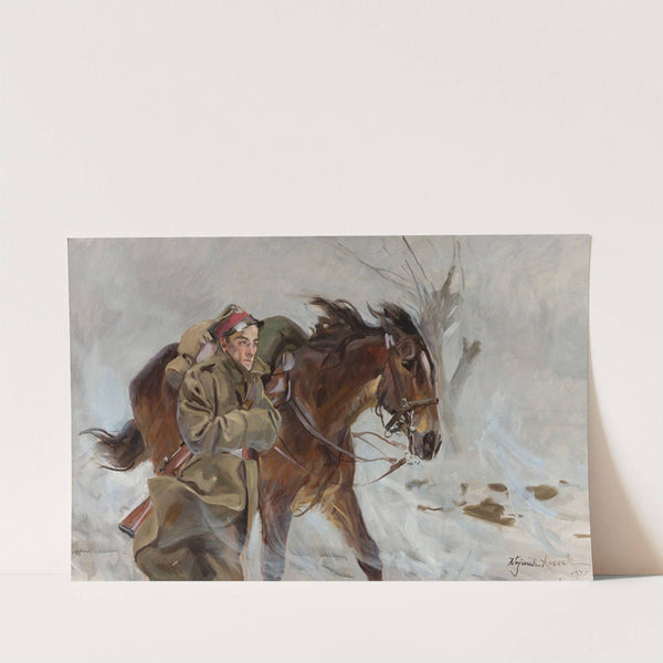 Soldier with a horse (1937) by Wojciech Kossak