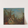 Soldiers And Vivandières Cooking And Resting Around A Campfire, A Wagon And A Tent Beyond by Jean-Baptiste Pater