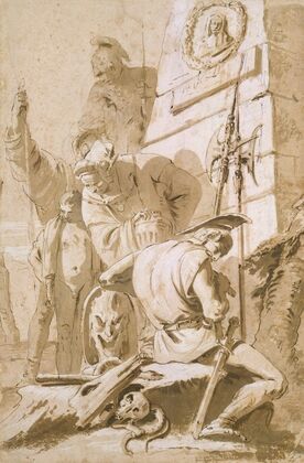 Soldiers Around a Monument