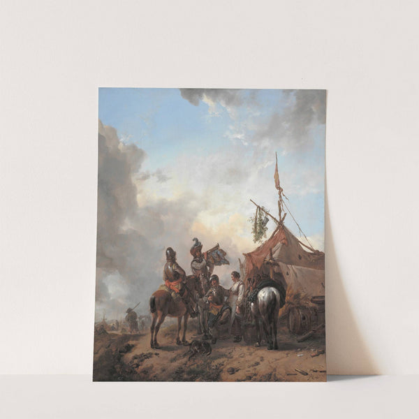 Soldiers Carousing with a Serving Woman outside a Tent by Philips Wouwerman