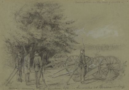 Soldier’s dummies and quakers, left in the works at Harrison’s landing