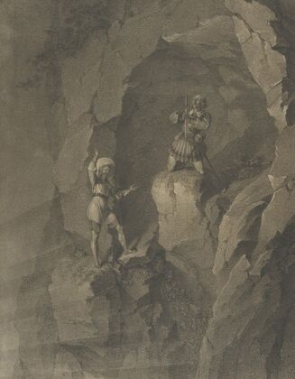 Soldiers in a Cave Receiving Blessings from Heaven