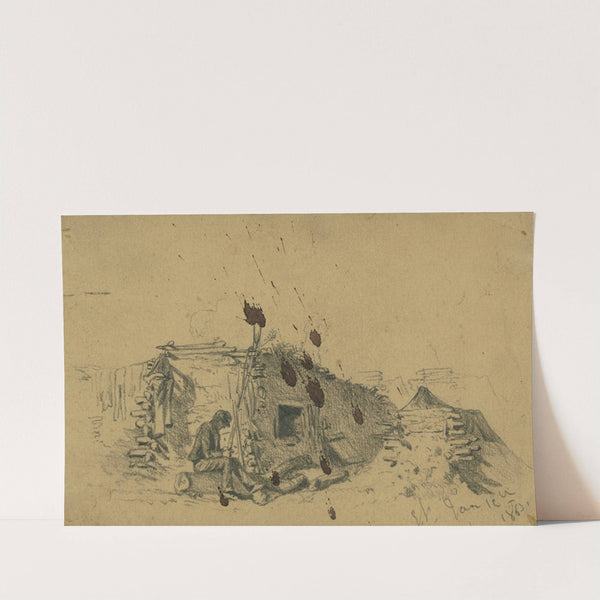 Soldier&#039;s mud hut by Edwin Forbes