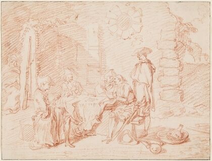 Soldiers Playing Cards in a Ruin
